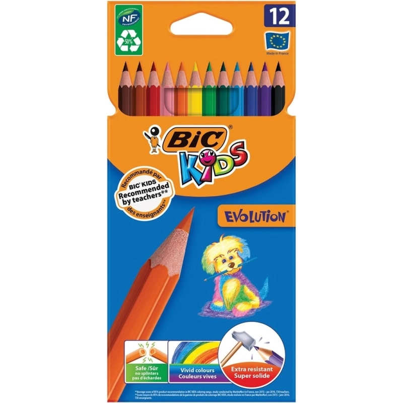 BIC Kids Evolution ECOlutions Colored Pencils Pack of 12 pcs