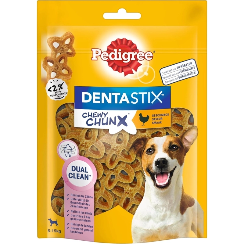 Pedigree Chewy Chunx Snacks poulet, petits chiens de 5-15 kg, 68g