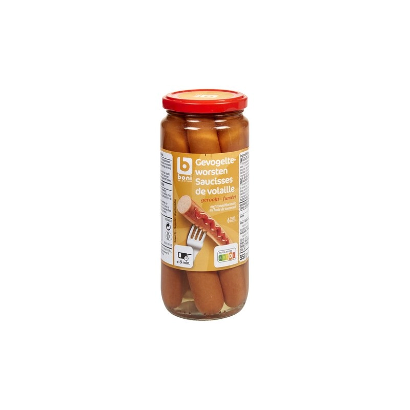 BONI Saucisses de volaille 550g