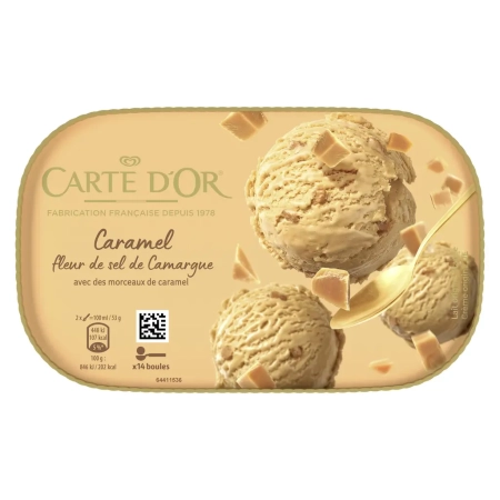 CARTE D'OR Glace Ccaramel fleur de sel de Camargue 700ml