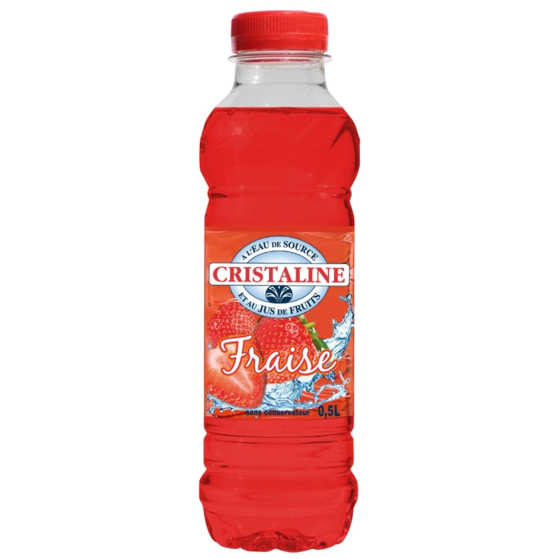CRISTALINE Eau aromatisée fraise 50cl