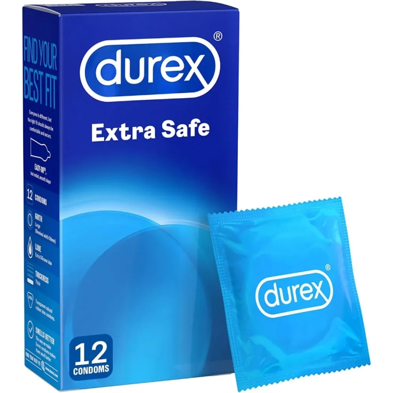 Durex Extra Safe – Pack de 12 préservatifs