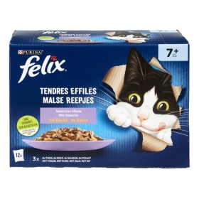 FELIX senior Gelée Thon, Boeuf, Saumon, Poulet 12x85g