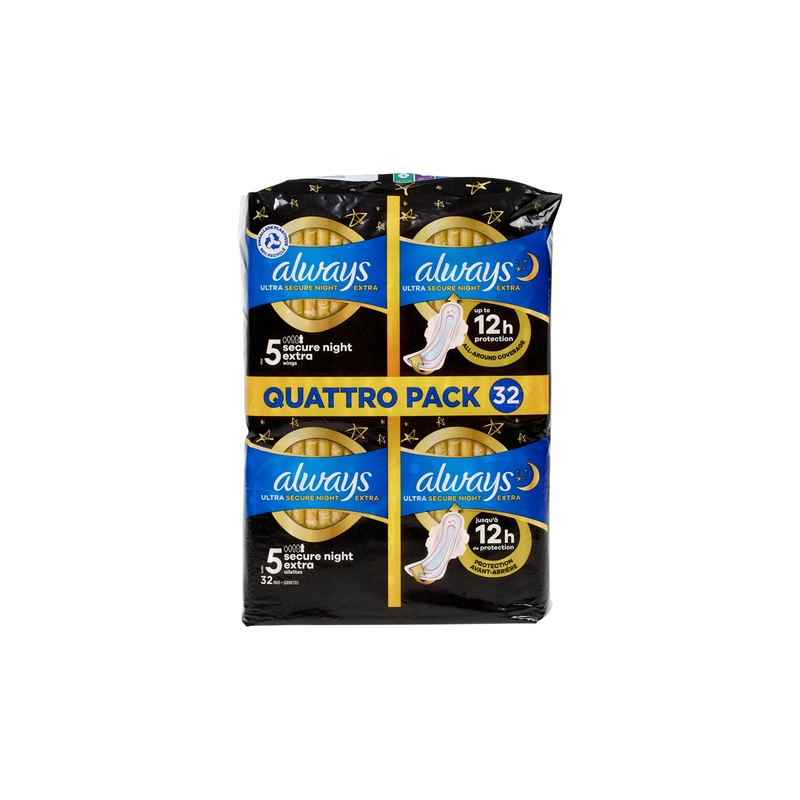 ALWAYS Extra Secure Night taille 5 - Pack 32 serviettes