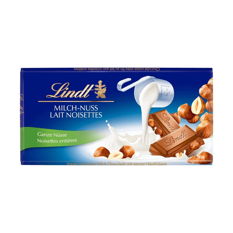Lindt tablette au chocolat lait noisettes 100g