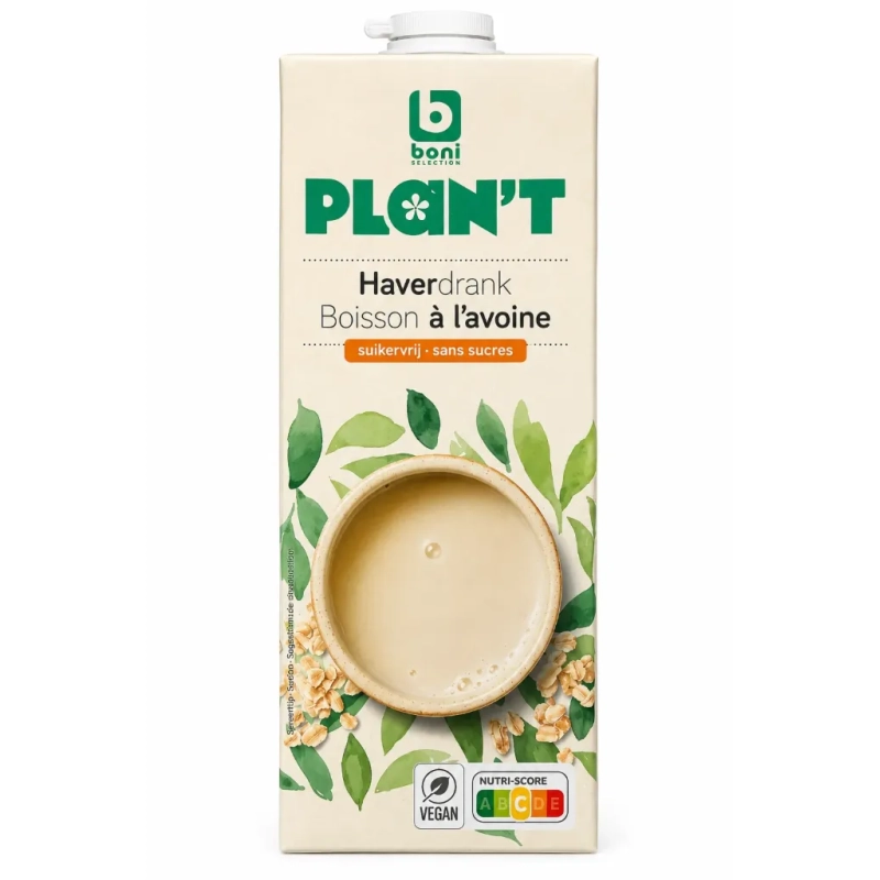 BONI PLAN'T Sugar-free milk oat drink 1L