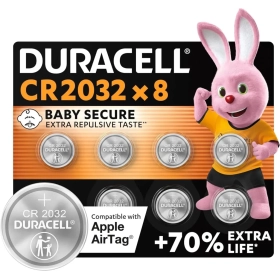 DURACELL CR2032 3V lithium button batteries (pack of 8) - Up to +70% longevity