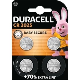 DURACELL CR2025 Piles Boutons au lithium 3V (lot de 4) jusqu’à +70 % de longévité