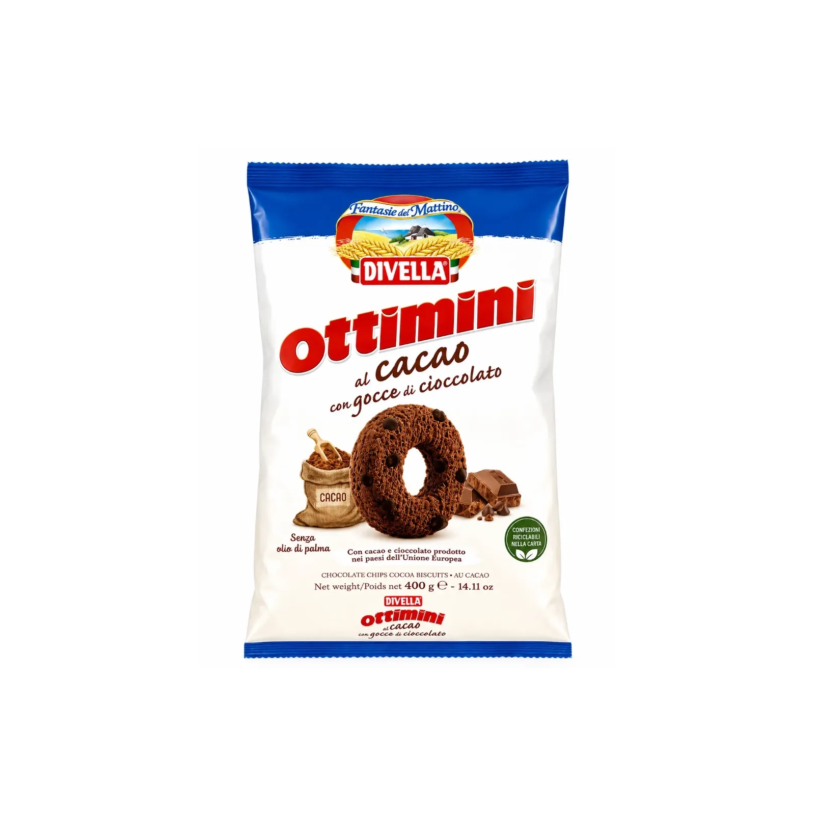 DIVELLA Ottimini Cacao biscuits 400g