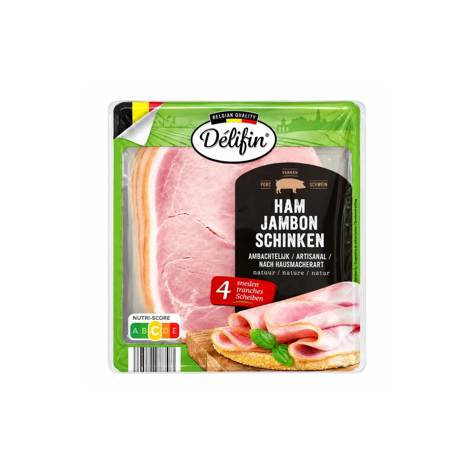 Délifin Jambon artisanal 4 tranches 150g