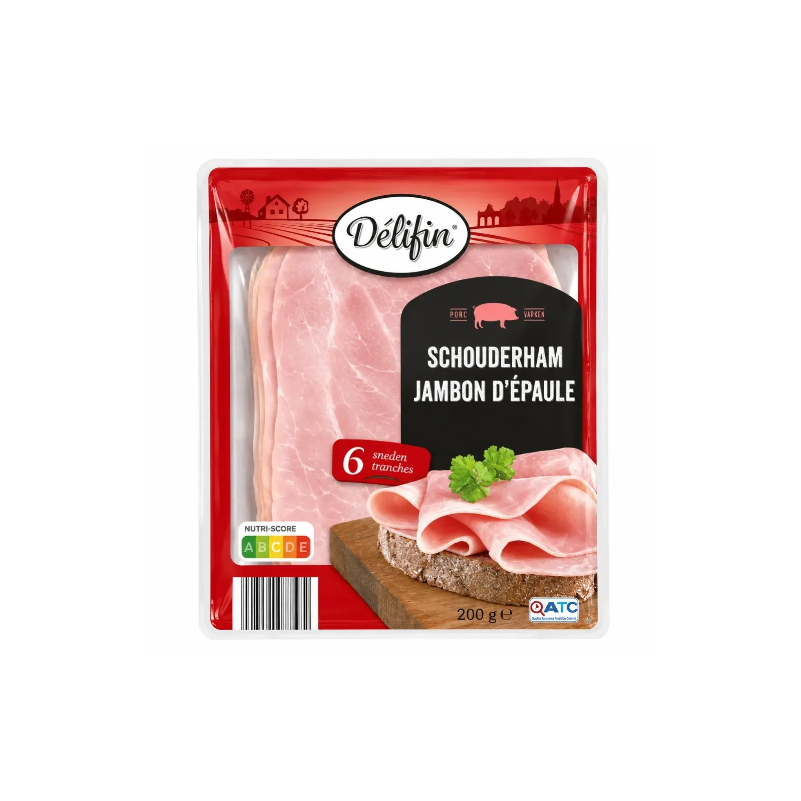 Délifin Shoulder Ham 6 slices 200g