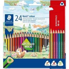 STAEDTLER Noris Colour – Set de 24 crayons de couleur ergonomiques, résistants et au design attrayant