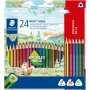 STAEDTLER Noris Colour – Set de 24 crayons de couleur ergonomiques, résistants et au design attrayant