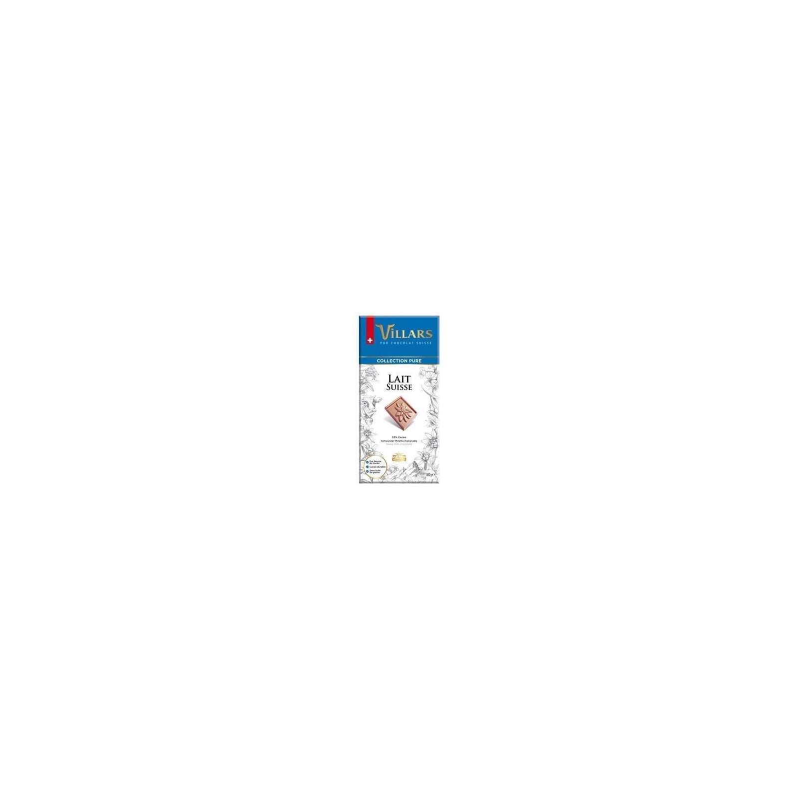 VILLARS Tablette chocolat suisse lait 100g
