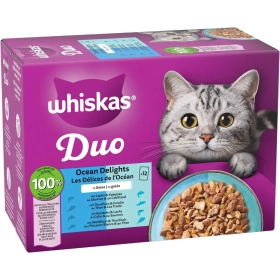WHISKAS Duo Nourriture humide en gelée pour chats 12x85g