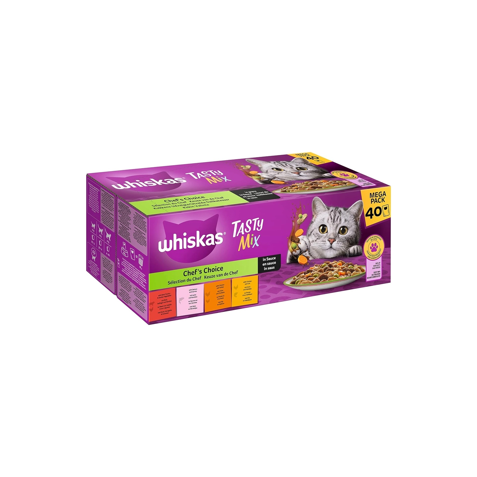 Whiskas Tasty Mix Chef's Choice Aliments en Sauce 40x85g