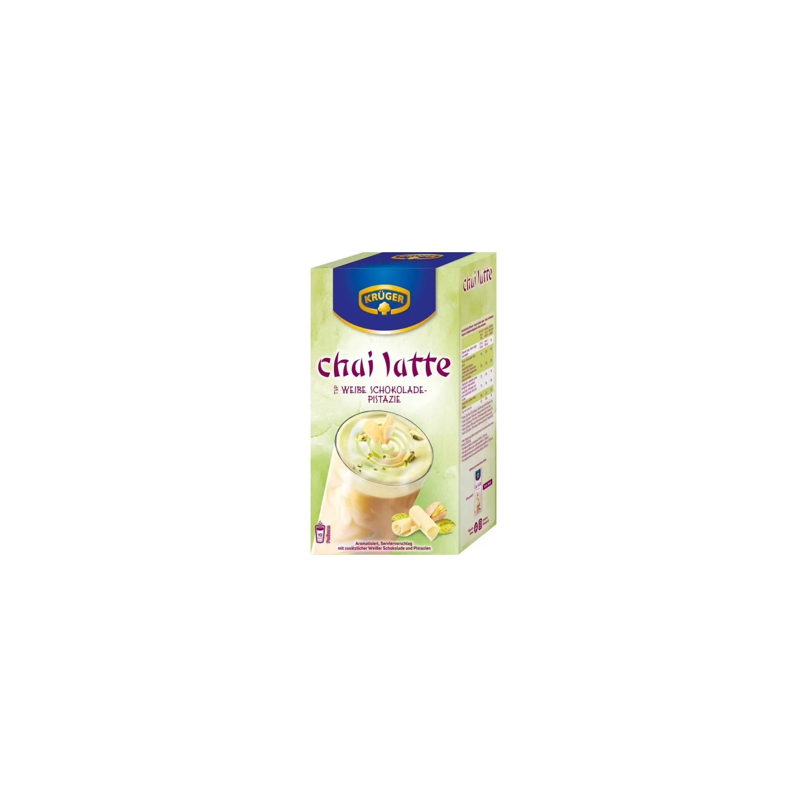KRÜGER Chai Latte au chocolat blanc et à la pistache 250g