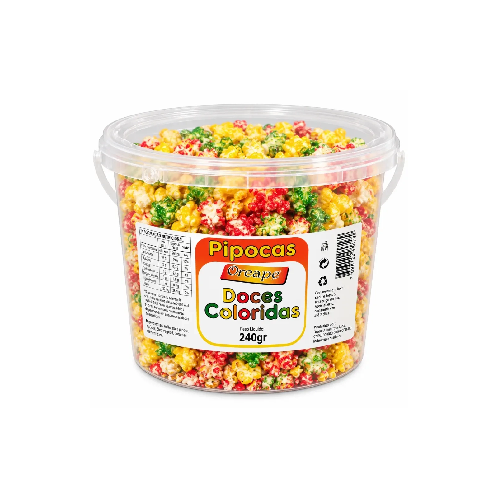 Orcape Popcorn sucrée colorée 240g