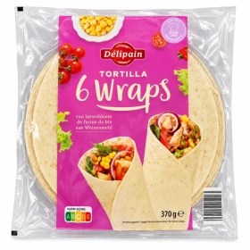 Délipain - Tortilla 6 wraps de farine de blé 370g