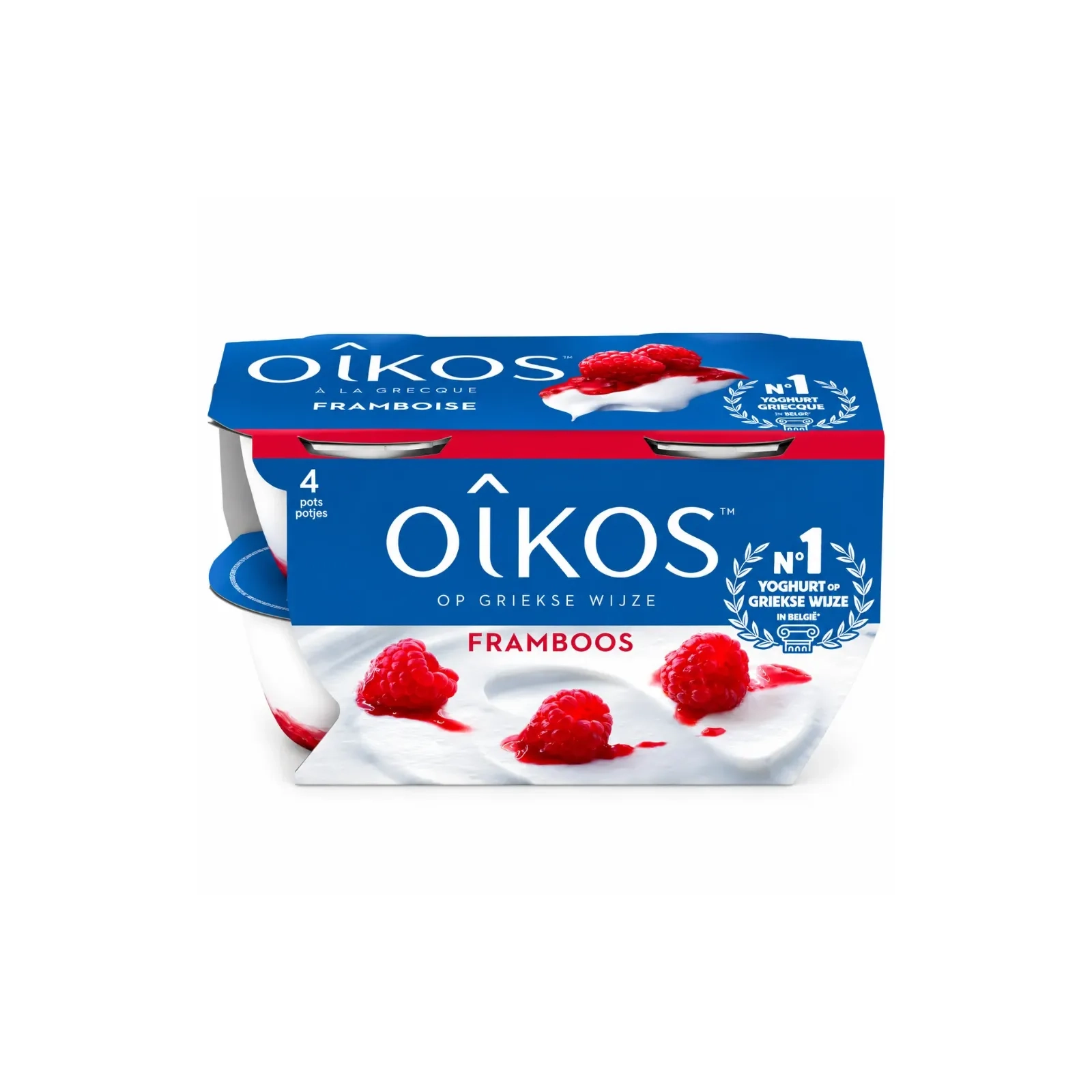 Iogurte Grego Pasteurizado de Framboesa Oikos 4x115g