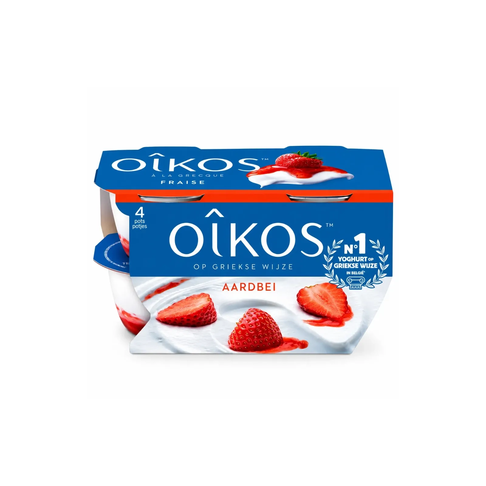 Iogurte Grego Pasteurizado de Morango Oikos 4x115g