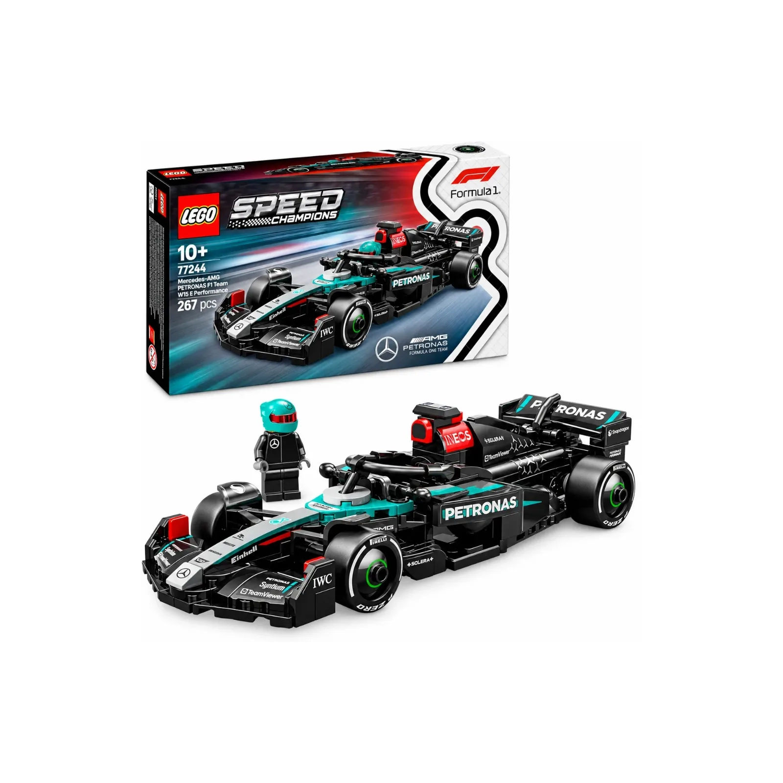 LEGO Speed Champions Mercedes-AMG F1 W15 - 77244 Formula 1 Car with Buildable Minifigure