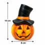 Citrouille décorative Halloween avec chapeau de sorcière et emplacement pour bougie 14x8cm