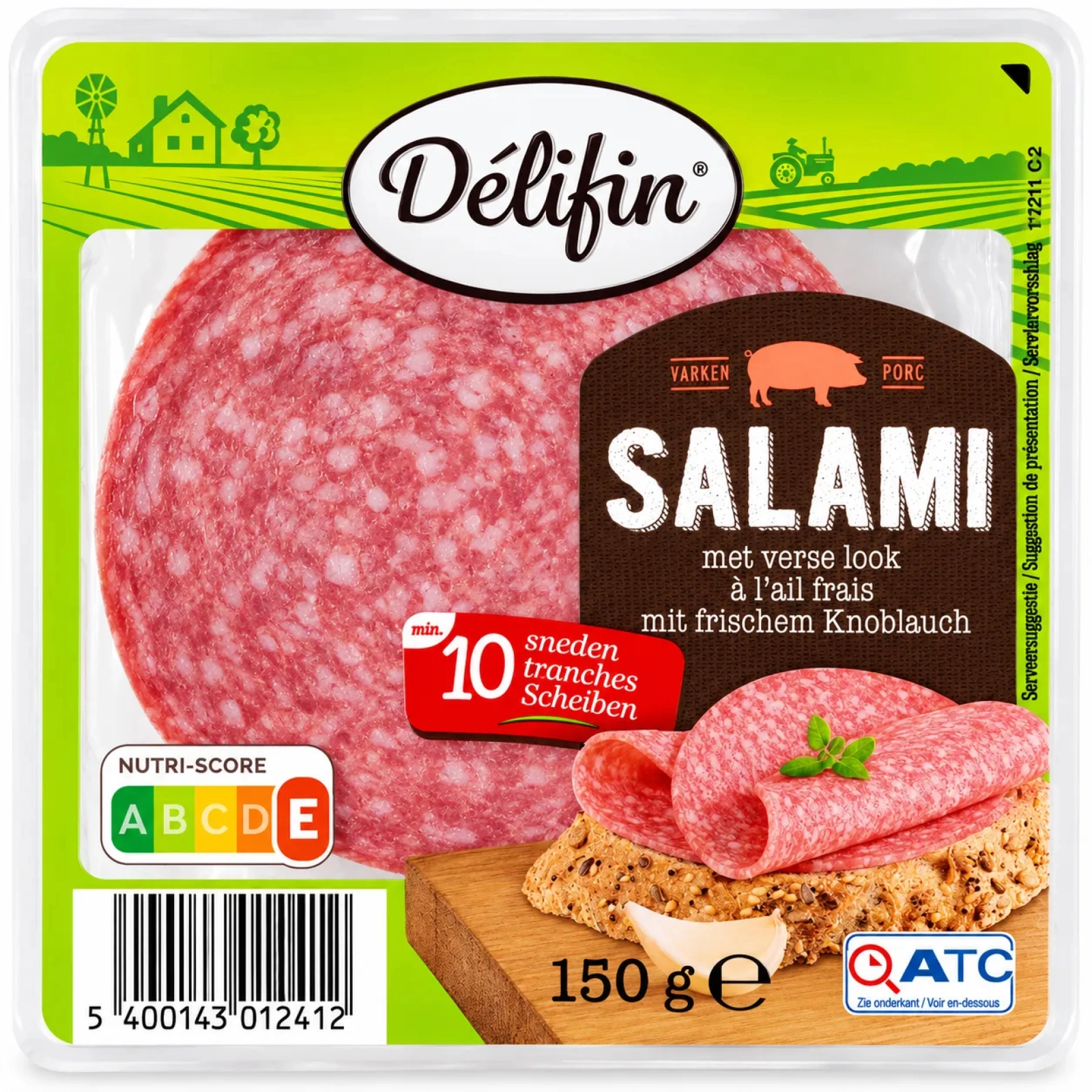 Délifin Salami à l'ail 10 tranches 150g