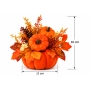 Fall floral arrangement with mini orange Halloween pumpkins