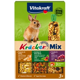 Vitakraft – Leckereien für Zwergkaninchen – Popcorn, Gemüse und Nüsse 160 g