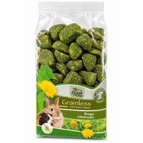 JR Farm Grainless Drops - Grain-Free Dandelion Treats for Dwarf Rabbits and Rodents 140g