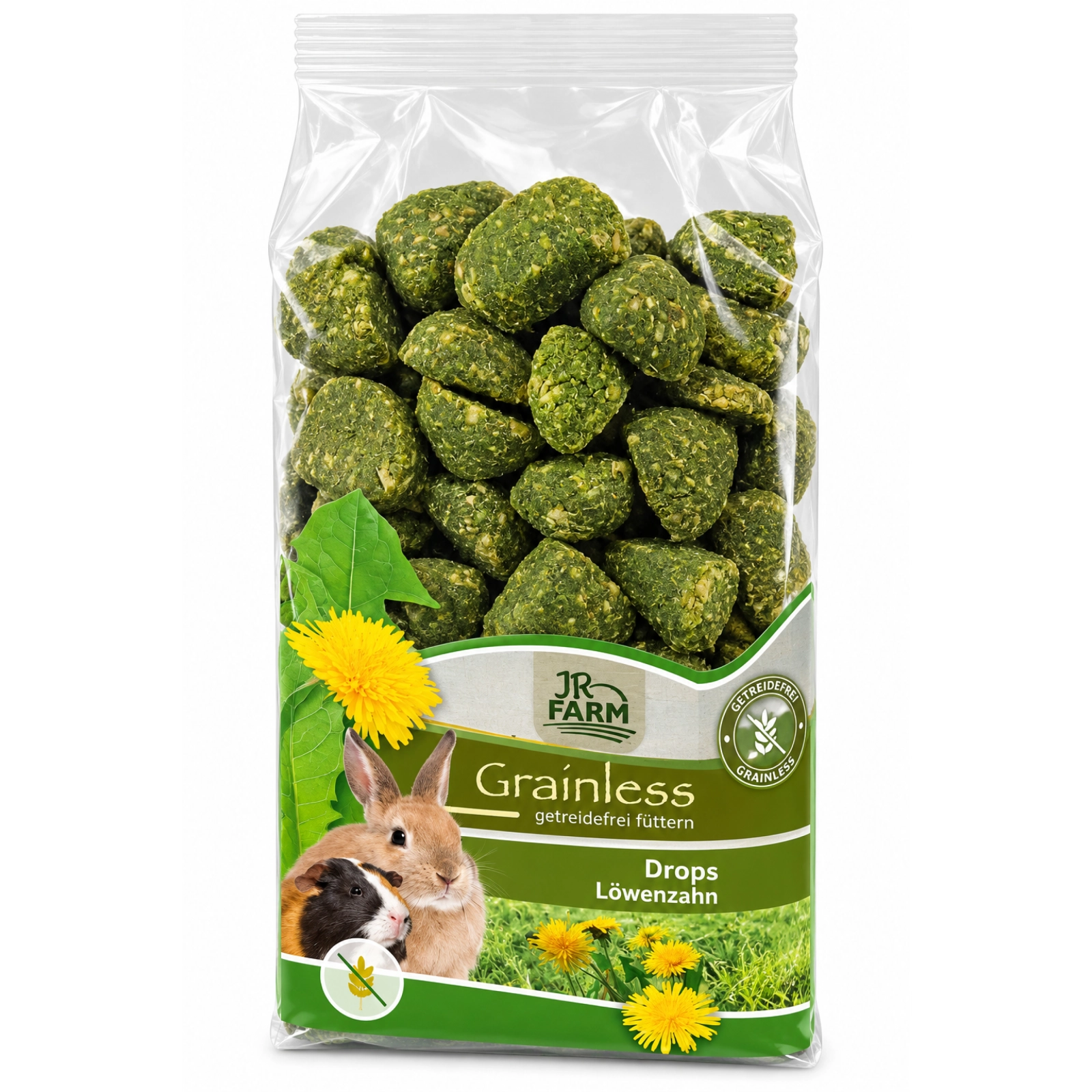 JR Farm Grainless Drops - Friandises au pissenlit sans céréales pour lapins nains et rongeurs 140g