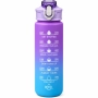 Gradient sports bottle with straw and time markers 750ml