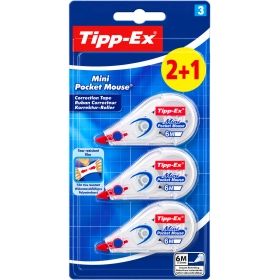 Tipp-Ex Mini Pocket Mouse - Lot de 3 Rubans correcteurs 5mm × 6m